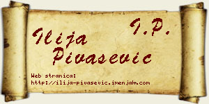 Ilija Pivašević vizit kartica